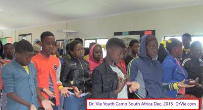 Youth inspiration for 2016 during Dr. Vie free Youth Camps